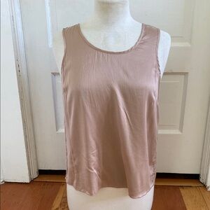 Lunya Washable Silk Flyaway Back Dusty‎ Rose Tank Top Small